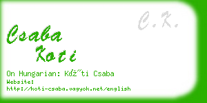 csaba koti business card