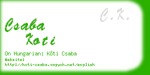 csaba koti business card